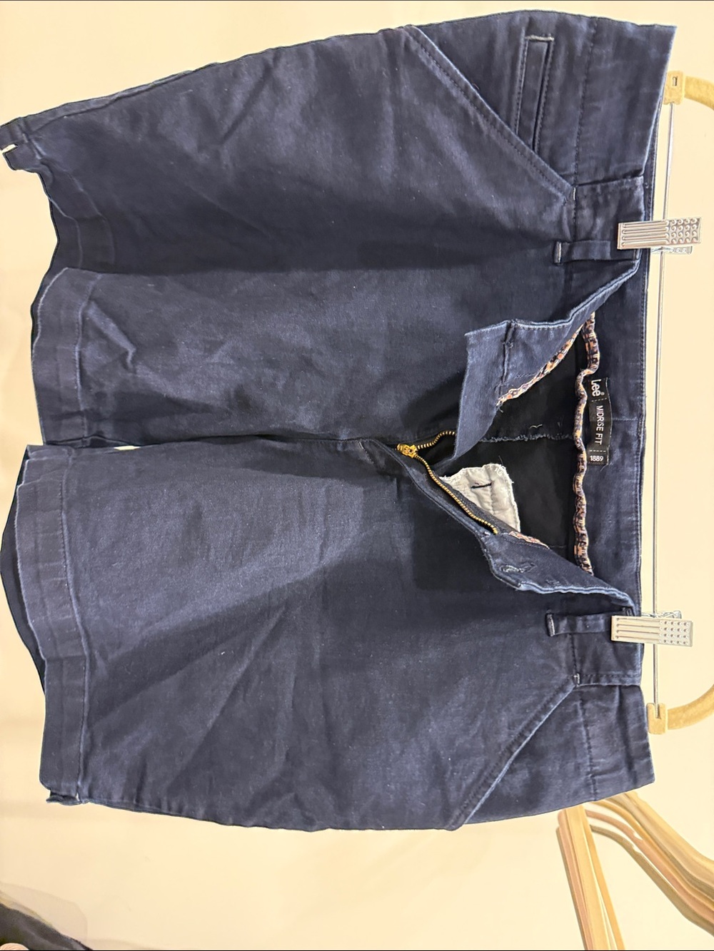 Lee Navy Blue Cotton Shorts
